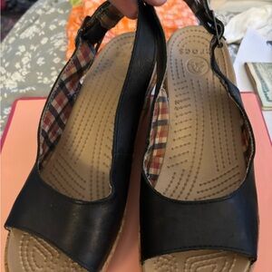 New CROCS Black and Tan Sandals